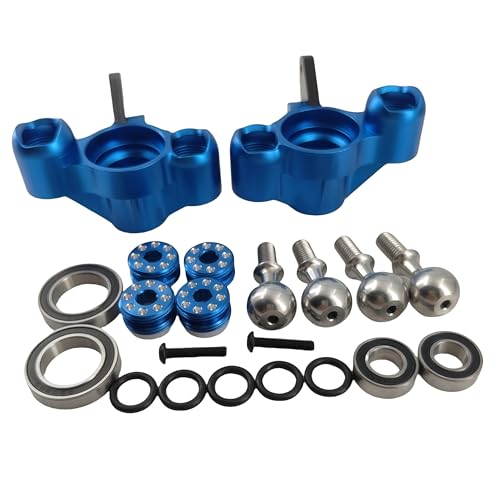 Steering Knuckles & Caster Blocks for ARRMA Kraton Outcast Notorious 6S (Blue) | Aluminum,Front,Pivot Balls,1/8 Scale,BLX,AR330505 ARAC9366,CNC Machined,High Strength,Precision Fit - color: Blue