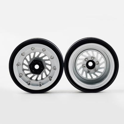DJX TRX4MT Wheel Rims Aluminum Deep Dish Wheels for 1/18 Traxxas TRX-4MT F-150 K10 RC Monster Truck Upgrade Parts(Silver) - color: Silver