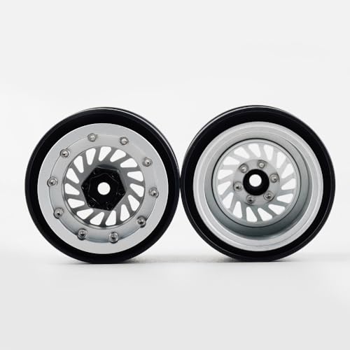 DJX TRX4MT Wheel Rims Aluminum Deep Dish Wheels for 1/18 Traxxas TRX-4MT F-150 K10 RC Monster Truck Upgrade Parts(Silver) - color: Silver