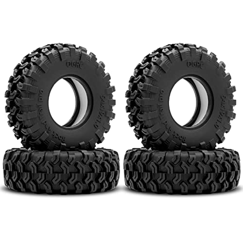 OGRC 1.0 RC Tires 54 * 19mm Rock and Trail Pro Tires for Axial SCX24 | Dual Stage Foam, Super Soft & Sticky Composite Materials, 1.0" All Terrain Tyres for 1/18 TRX4M 1/24 Axial SCX24