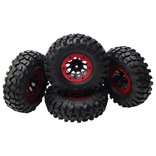 4PCS RC Tires 1.9 Crawler Tires Inflatable Plastic Beadlock Wheels and Tires for 1/10 RC Rock Crawler TRX4 SCX10 CC01 RC4WD D90 (OD 108mm)