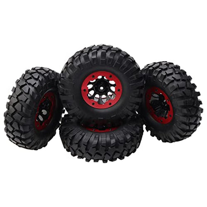 4PCS RC Tires 1.9 Crawler Tires Inflatable Plastic Beadlock Wheels and Tires for 1/10 RC Rock Crawler TRX4 SCX10 CC01 RC4WD D90 (OD 108mm)