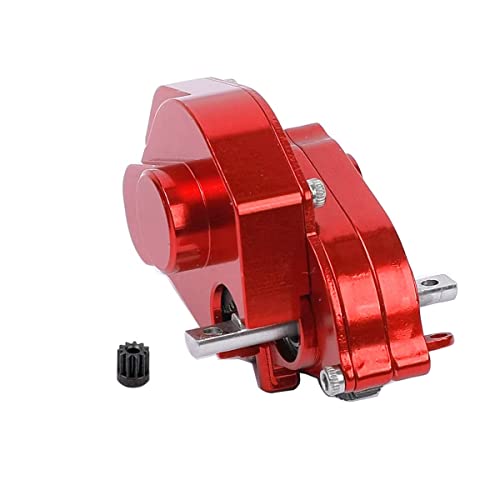 Aluminum Alloy Transmission Case Gearbox Complete for 1/24 Axial SCX24 RC Crawler Upgrades (Red) - color: Red