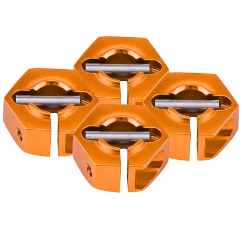 4 Pcs Universal Wheel Hex Hub Adapters,12mm Wheel Hex Mount with Pins and Screws,Wheel Hex Drive Adapters Hub RC Model Vehicle Accessory for RC Spare Part RC Car Upgrade Parts (7.0MM Gold) - size: 7.0MM gold