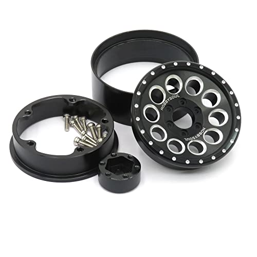1.9 Tires Height 4.75" (121mm) Mounted on 1.9 Beadlock Wheels Black Fit 1/10 Crawler Redcat Gen8 Traxxas TRX-4 Tamiay CC01 Axial SCX10 Mud Crawler Badland Terrain, (4-Pack, Assembled) - color: Black