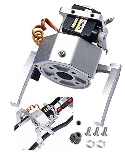 RC Gearbox for 1/10 RC Crawler Car SCX10 90046,Metal Chassis Frame Prefixal Shiftable Gearbox Upgrade Parts Hops Up,Upgrade 2022,More Durable,Two Speed Modes