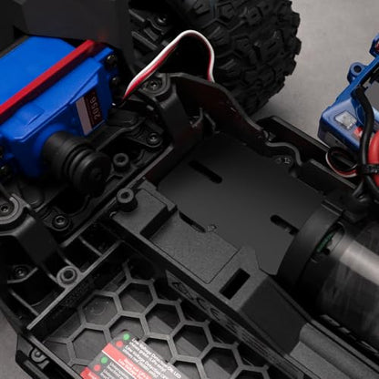 Electronic Mount Plate ESC Receiver Tray for Tra-xxas Mini Maxx | 4WD RTR Brushless Monster Truck 1/16 RC Car Upgrades Aluminum Black - color: Black