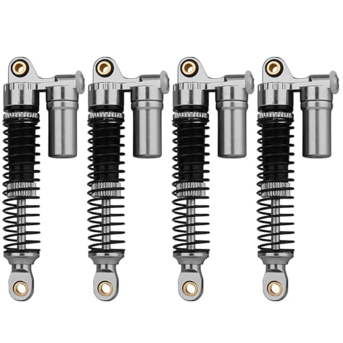 Aluminium 53mm/59mm/66mm/78mm Shocks- Long Threaded Shock Absorber Oil Damper for TRX4M TRX-4M 1/18 RC Crawler Upgrades (Titanium, 59mm) - color: Titanium, size: 59mm