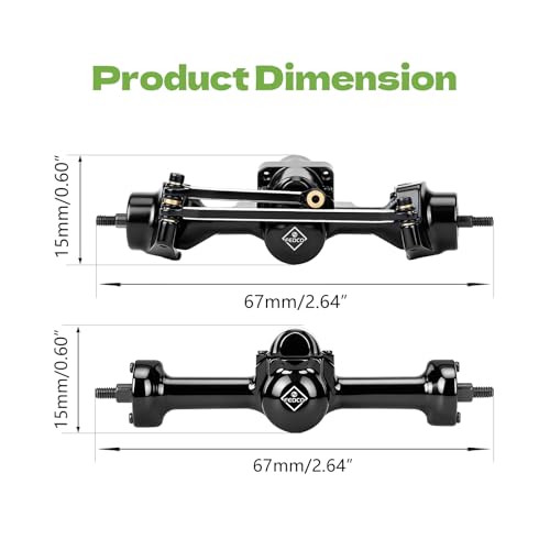 SCX30 Axles with Steel Gears for SCX30 Upgrade Parts | Front and Rear Metal Axles For Axial 1/30 RC Crawler