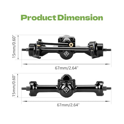 SCX30 Axles with Steel Gears for SCX30 Upgrade Parts | Front and Rear Metal Axles For Axial 1/30 RC Crawler