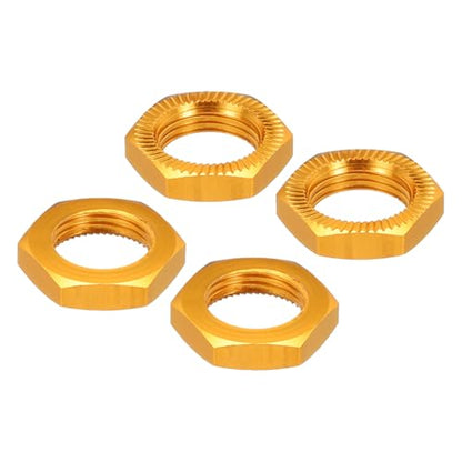 MECCANIXITY Aluminum 17mm RC Wheel Nut Thread M12x1.0mm Hex Wheel Nuts RC Wheel Nut for 1/8 RC Model Car Trucks Off Road Car Upgraded Parts Pack of 4(Gold) - color: Gold