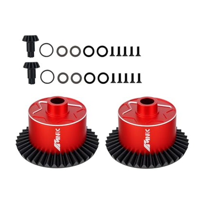 2PCS 37T Main & Input 13T Gear Differential Diff Case Cover for Arrma 1/10 Senton Vorteks Granite Bigrock 3S BLX Typhon 550 Mega Kraton Outcast 4S Upgrades Part Red