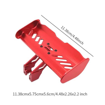 RC Tail Wing Aluminum Tail Wing Rear Spoiler Sturdy 1:14 1:12 Modification Tail Wing Bracket for 144001 124019 144016 4001R, Red - color: Red