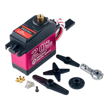 4 Pack DS3218 20KG Metal Gear Digital Servo with 25T Servo Arm Waterproof 270° DS Servo for 1/8 1/10 1/12 Scale RC Models, Car, Crawler, Boat, Robot