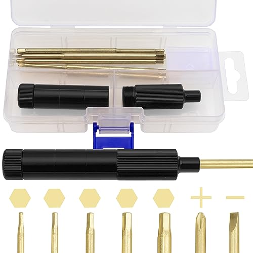 7 in 1 Mini Portable Screwdriver Hex Driver 1.3 1.5 2.0 2.5 3.0mm 0#+ 1#- Hex Key RC Screw Driver Repair Tool for 1/16 1/12 1/14 1/10 RC Cars (Black) - color: Black