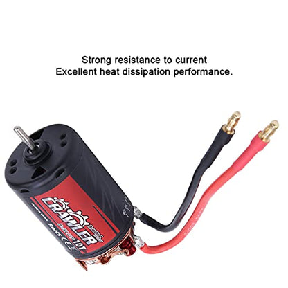 550 Brushed Motor High Power 5Slot RC Car Upgrade Part with Superior Heat Dissipation for 1/10 Scale RC Crawler Vehicle Black Red Metal Plastic Construction 215 Grams (10T) - size: 10T