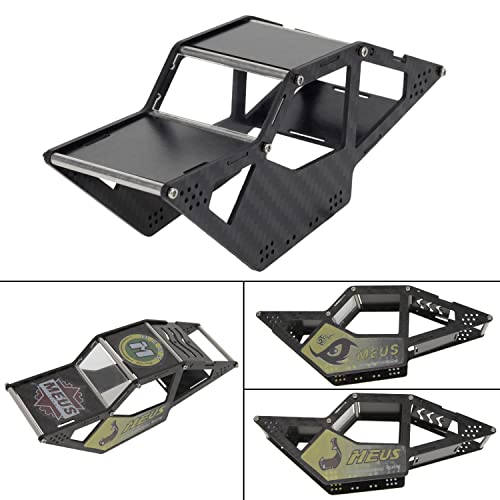 MEUS Racing SCX24 LCG Chassis Carbon Fiber Frame for Axial SCX24 C10 JLU Bronco 1/24 RC Crawler Upgrades Parts, Black
