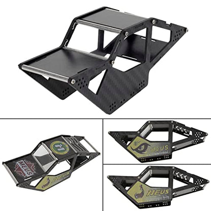 MEUS Racing SCX24 LCG Chassis Carbon Fiber Frame for Axial SCX24 C10 JLU Bronco 1/24 RC Crawler Upgrades Parts, Black