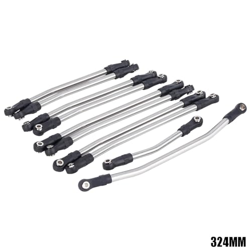 RC Models Parts For Axial For SCX10 II 1/10 90046 313/324mm Metal RC Crawler Car RC Links Upper Lower Linkage For Chassis Link Set With Plastic Rod Ends(324mm) - size: 324mm