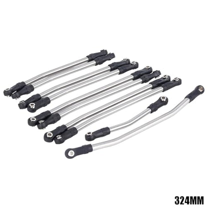 RC Models Parts For Axial For SCX10 II 1/10 90046 313/324mm Metal RC Crawler Car RC Links Upper Lower Linkage For Chassis Link Set With Plastic Rod Ends(324mm) - size: 324mm