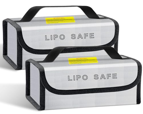 2PCS 230 * 80 * 100mm Lipo Safe Bag for Lipo Battery Pack Storage Charging Transport, Home Office Travel Fireproof Safe Storage Pouch - size: 230*80*100mm