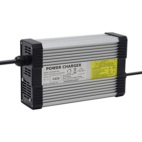 43.8V LifePO4 Battery Charger, 43.8V 10A LiFePO4 Charger for 12S 36V Lithium Iron Phosphate Batteries SB50 Connector