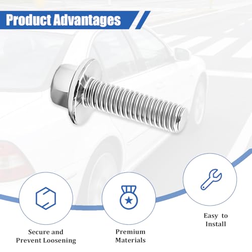4PCS M6 x 20mm Car Mounting Bolt Screws Kit, OEM#W706175S43 | 304 stainless steel construction, replacement screw design, compatible with F-600 super duty E-350, car accessories - size: M6*20