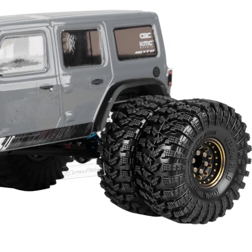 1.0 Beadlock Dually Wheels and Tires for 1/24 1/18 RC Crawler Car SCX24 TRX4M,Soft Mud Tires 1.0 Beadlock Tires Set Brass 1.0 Beadlock Wheels Double Wheels,4pcs,Style4 - style: Style4(4pcs)