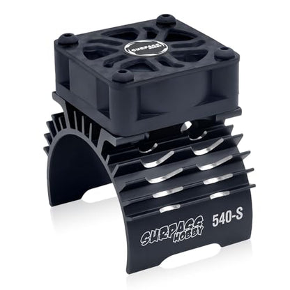 RC Cooling Fan,28000RPM Alluminum Motor Fan with Heatsink for RC Car 1/8 1/10 Scale 540 550 3650 3660 3670 Motor (Black) - style: Black-single Fan for 36mm Motor