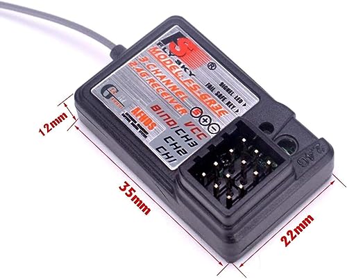 Globact Flysky FS-GR3E AFHDS Long Range 2.4G 3CH Receiver for FS-GT2 FS-GT2B FS-GT3B FS-GT3C FZ-IT4S Transmitter RC Car Boat (2 Pcs) | AFHDS Long Range 2.4G 3CH Receiver Surface Receiver Fits RC Car RC Boat - size: 2 Pcs
