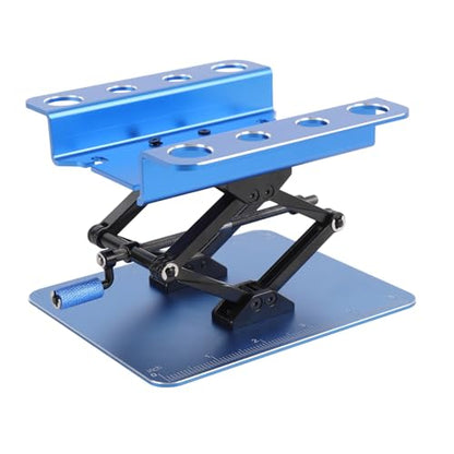 RC Car Work Stand, Rotating and Stable Repair Platform, Height Adjustable for RC Car 1:8 and 1:10 (Blue) - color: Blue