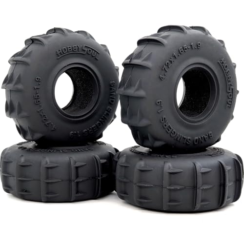 120mm Tall RC Sand Slingers 1.9 Tires 4-Pack for 1/10 TRX4 SCX10 | off-road tires with foam insert, designed for sand and snow terrain, replacement upgrade for 1/10 RC crawler trucks - style: 120mm Tall - 1.9 Sand Slingers tires