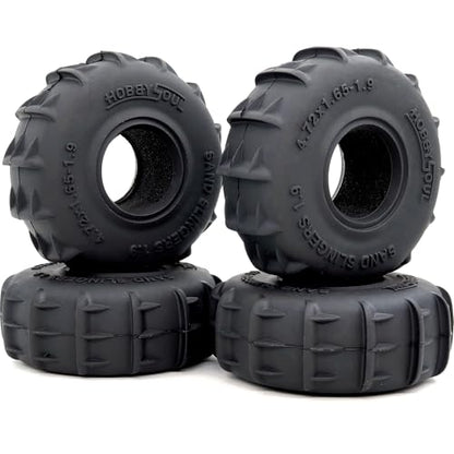 120mm Tall RC Sand Slingers 1.9 Tires 4-Pack for 1/10 TRX4 SCX10 | off-road tires with foam insert, designed for sand and snow terrain, replacement upgrade for 1/10 RC crawler trucks - style: 120mm Tall - 1.9 Sand Slingers tires