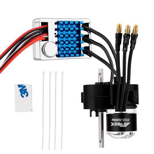 Alloy Transmission & 2322 2600kv Brushless Motor & 45A Brushless ESC for MN82 MN99S MN168 MN78 Series Upgrades Part Black - color: black
