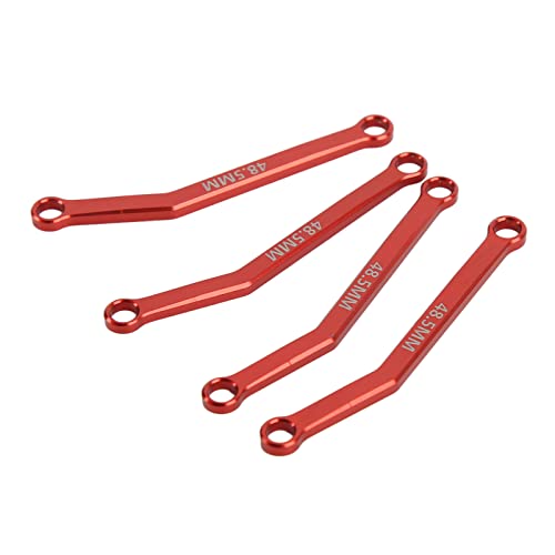 RC Metal Chassis Pull Rods Steering Rods Suspension Links Set, Aluminum Alloy Upgrade Parts for FMS FCX24 1/24 RC Crawler Car with High Strength Lightweight Design (Red) - color: Red