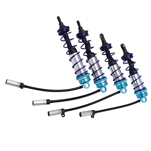 RC Shock Absorber Set Oil Adjustable Front Rear Damper High Performance Upgrade for 1/8 RC Car Crawler Truck Truggy Aluminum Alloy 4PCS (Blue) - color: Blue