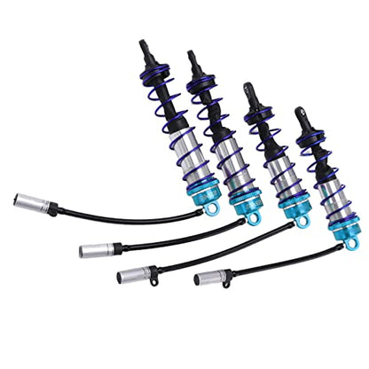 RC Shock Absorber Set Oil Adjustable Front Rear Damper High Performance Upgrade for 1/8 RC Car Crawler Truck Truggy Aluminum Alloy 4PCS (Blue) - color: Blue