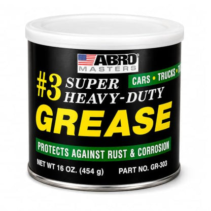 ABRO Masters #3 Wheel Bearing Grease 16 oz, Heavy-Duty Sodium-Based | Heavy-duty grease protects wheel bearings, chassis and joints under high heat and load; resists water and rust - size: Pack of 1
