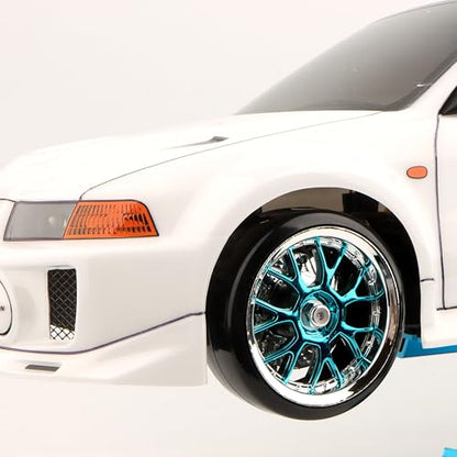 4 Pieces 1/10 Scale Hard Plastic RC Drift Cars On Road Touring Racing Bald Tires Wheels Compatible with HSP Tamiya HPI Kyosho Redcat ExceedRC WLtoys 1/14 144001 RC Buggy(Blue) - color: Blue