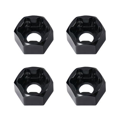 4Pcs 5mm to 7mm RC Wheel Hex Adapter, Aluminum Hex Hub Converter for 1/10 & 1/24 RC Crawler, CNC Machined Wheel Hub Adapter (Black) - color: Black