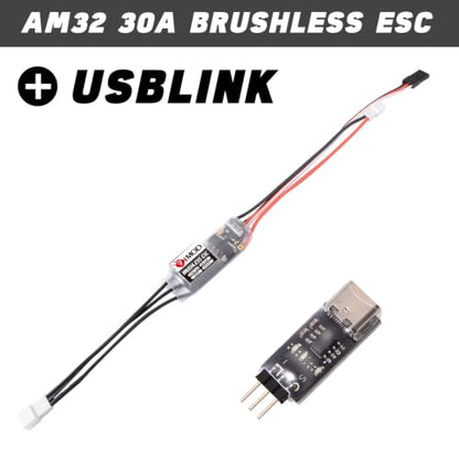 AM32 30A 2-4S Brushless ESC with 6V/2A BEC for TRX4M SCX24 | ESC Speed Controller with USB Link,PH2.0 Female Plug for TRX4M 1/18 and SCX24 1/24 RC Crawlers
