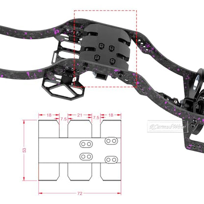 RC Front Mounted Transmission LCG Carbon Fiber Chassis Kit Upgrades Part for 1/10 RC Crawlers SCX10 SCX10 II Capra 1.9 UTB and Other DIY Builds,Carbon Fiber Chassis &Alloy Gearbox,Colorful - color: Colorful(1set)