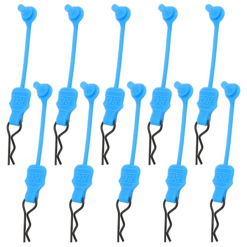 10 Pieces 1.2mm RC Body Shell Clips Pin with Pull Tabs Compatible with All 1/10 1/12 Scale Traxxas Arrma Redcat Axial Losi HSP HPI Kyosho RC Car Truck Crawler Body Shell Upgrades(Blue) - color: Light Blue