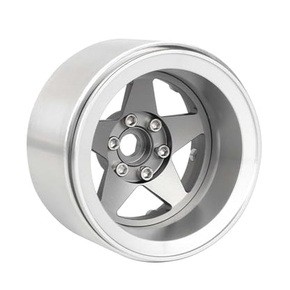 Aluminum 2.2" Beadlock Wheel Offset -10mm Metal Rims for SCX10 RR10 TRX4 VS4-10 Gen8 1/10 RC Crawler Car Upgrade Parts (5-Spoke, Gray) - color: 5-spoke, Gray