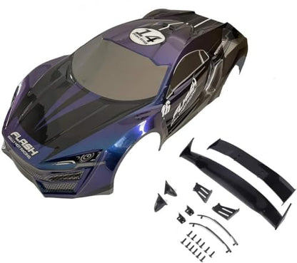 Outdoor 1/10 Scale RC Drift Touring Racing Car Body Shell – Lykan Hypercar-Style, Painted No-Cut, 260mm Wheelbase, Mulit-Color (Body Shell with Tail Wing) - color: Body Shell With Tail Wing