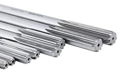 Accusize Industrial Tools Dowel Pin Reamer Size: 0.1230" Thru 0.4995", HSS M2 Premium Chucking Reamer Set, Right Hand Cut, 14 pcs Set, 5528-ST00 | HSS M2 Premium, Straight Flute, Right Hand Cut, ANSI, Aluminum Case, 5528-ST00 - size: 0.1230" thru 0.4995"