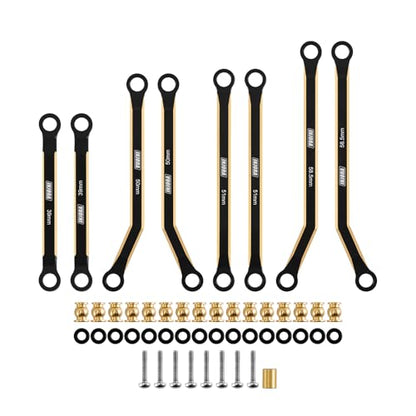 INJORA BK Brass High Clearance 4 Link Set for SCX24 C10 JLU Bronco Basecamp - color: Black Brass