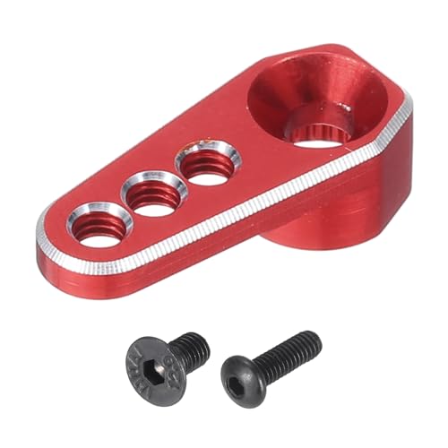 MECCANIXITY Aluminum Alloy 1/18 25T Steering Servo Arm Horn Red for DIY RC Car/Boat/Airplane Boat Accessories 1 Pcs - color: Red