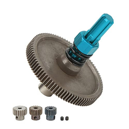 SUNGOOYUE Slipper Gear Set Metal Assembly Aluminum Alloy Steel 91T Gear with 17T 19T 21T Pinions for Arrma Senton 1 10 RC Cars Upgrade Parts for Racing and Bashing (Blue) - color: Blue