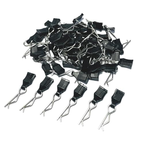 60PCS 1mm RC Body Clips with Pull Tabs for All 1/12 1/14 1/16 1/18 Scale Hyper go,Redcat Traxxas HPI Himoto HSP Exceed RC Car Body Clips,for SCX24 TRX4M H165 RC Car Truck Buggy Parts